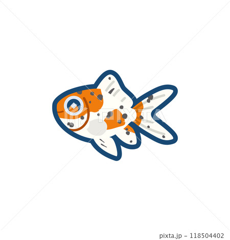 かわいい金魚（朱文金）のイラスト 118504402