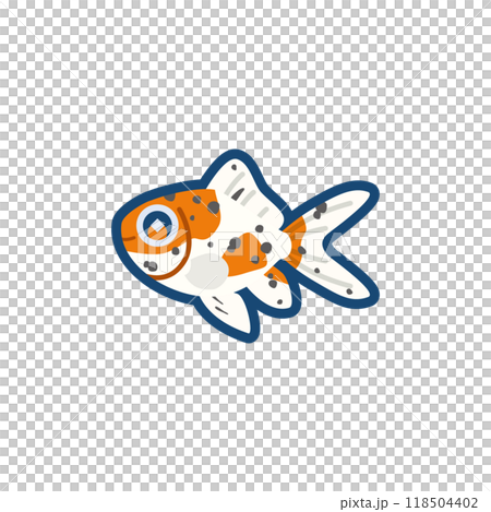 かわいい金魚（朱文金）のイラスト 118504402