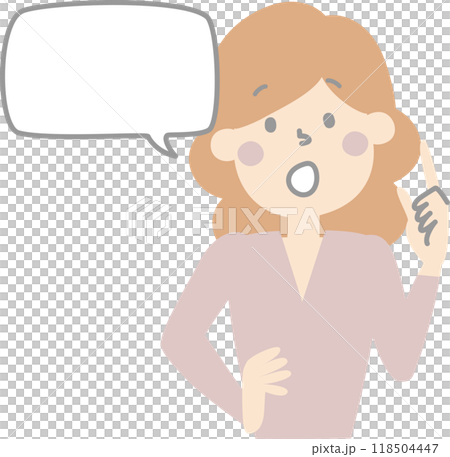 collection set of cute doodle hand draw facial expression speech bubble balloon with girl woman character, text box think speak talk banner, flat png transparent element design 118504447