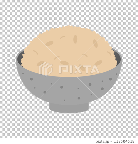 Brown rice, one bowl of rice 118504519