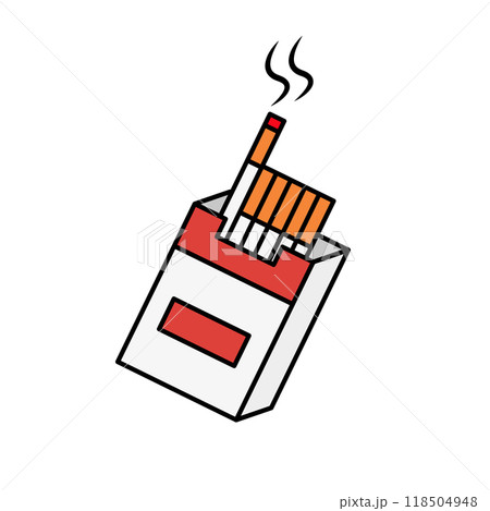 タバコ箱とタバコ 118504948