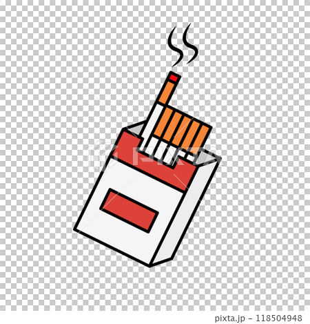タバコ箱とタバコ 118504948