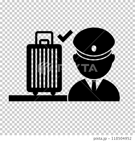 海關手提箱行李檢查檢查剪影 118504952