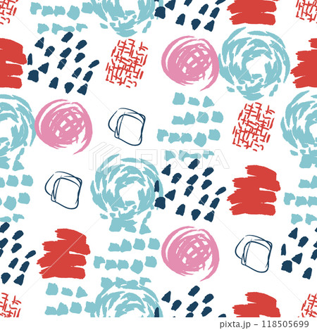 Colorful abstract brush stroke seamless pattern  118505699