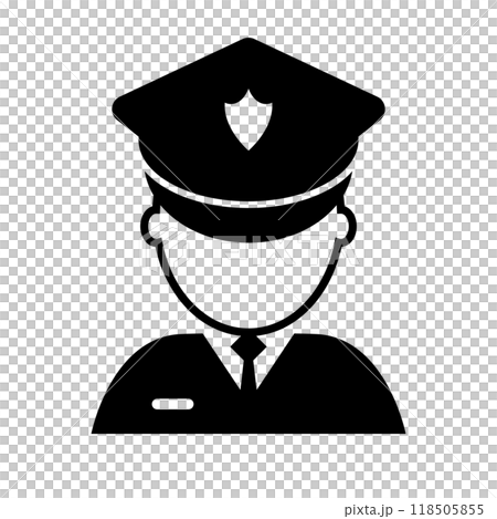 Police officer silhouette icon Police officer silhouette icon 118505855