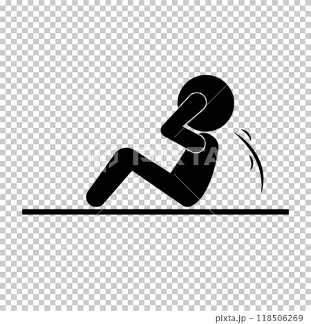 Abdominal muscle training silhouette icon 118506269