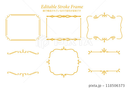 エレガントでクラシカルなフレーム（主に編集可能な線で構成） 118506373