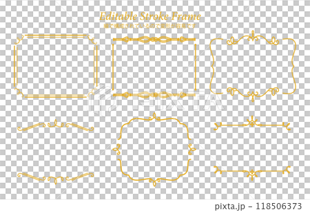 エレガントでクラシカルなフレーム（主に編集可能な線で構成） 118506373