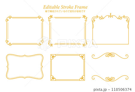 エレガントでクラシカルなフレーム（主に編集可能な線で構成） 118506374