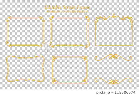 エレガントでクラシカルなフレーム（主に編集可能な線で構成） 118506374