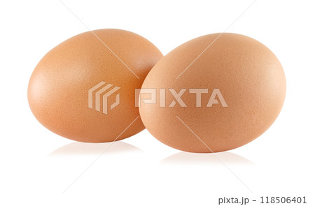 two eggs are isolated on a white background 118506401