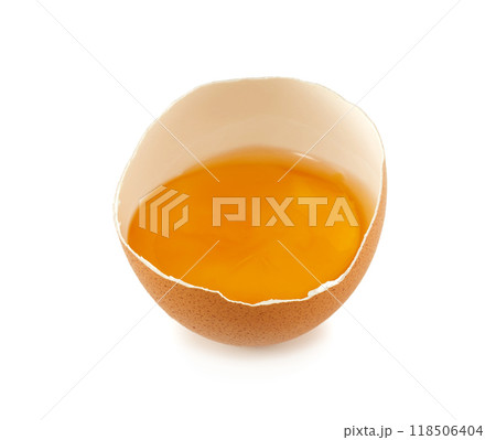 Broken egg isolated on white background Broken egg isolated on white background 118506404