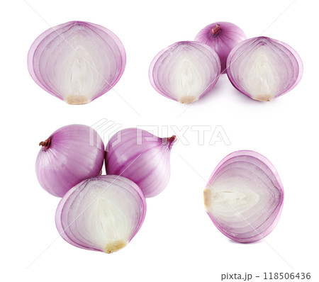 The set, onions red on a white background, is isolated. The set, onions red on a white background, is isolated. 118506436
