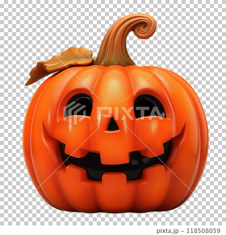 柔軟乙烯基娃娃 3D 可愛萬聖節南瓜，帶微笑的南瓜燈 118508059