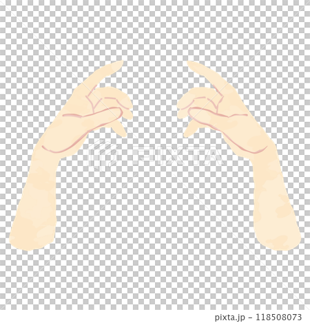 両手で何かを持つ仕草のパーツ　水彩風 118508073