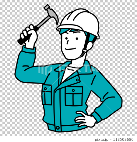 拿著錘子的男性工人 118508680