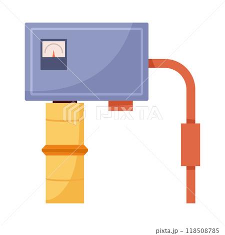 Pipeline Pressure Gauge at Oil Industry Plant Vector Illustration 118508785