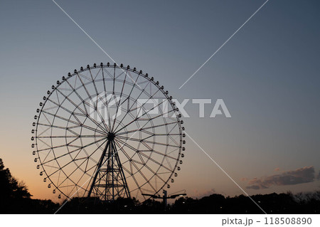 夕日に照らされる観覧車2 118508890