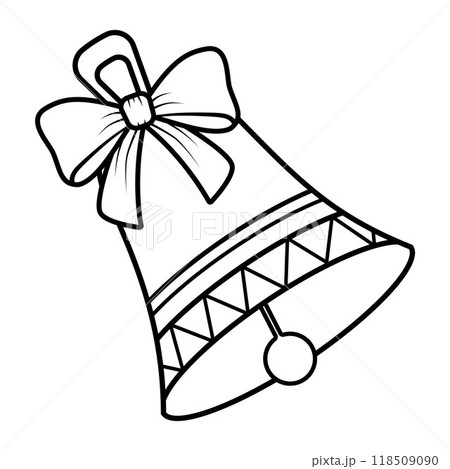 Christmas bell with a bow outline image Christmas bell with a bow outline image 118509090