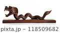 Wooden eastern style snake figure. Chinese zodiac concept for new year 2025 118509682