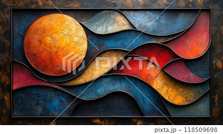 A unique and abstract artwork that visually interprets the concept of labor 118509698