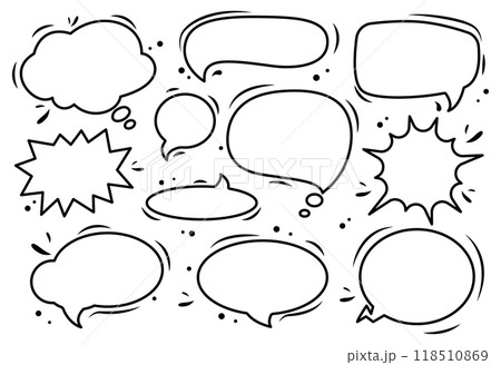 Black and white speech bubble_02 Black and white speech bubble_02 118510869