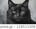 黒い猫のイラスト 118511308