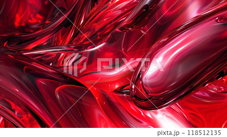 Abstract red liquid texture with glossy swirls and reflections Abstract red liquid texture with glossy swirls and reflections 118512135
