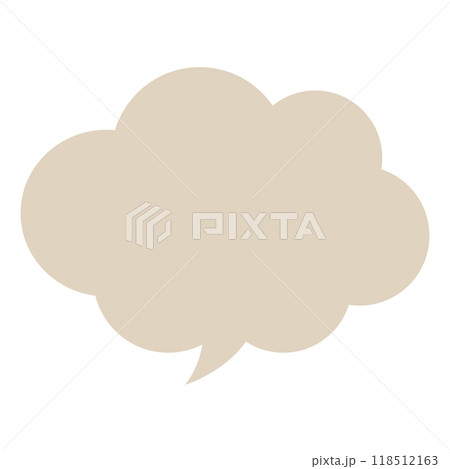 シンプルでかわいい 茶色の雲形ふきだし シンプルでかわいい 茶色の雲形ふきだし 118512163