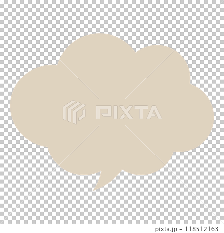シンプルでかわいい 茶色の雲形ふきだし シンプルでかわいい 茶色の雲形ふきだし 118512163