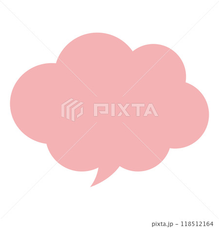 シンプルでかわいい 赤色の雲形ふきだし シンプルでかわいい 赤色の雲形ふきだし 118512164