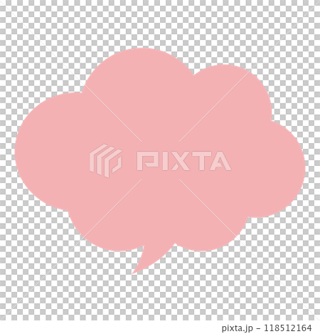 シンプルでかわいい 赤色の雲形ふきだし シンプルでかわいい 赤色の雲形ふきだし 118512164