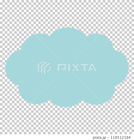 A simple light blue cloud-shaped speech bubble 118512184