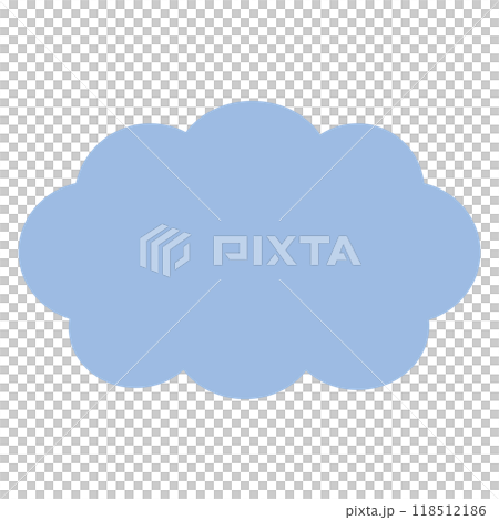 A simple blue cloud-shaped speech bubble 118512186