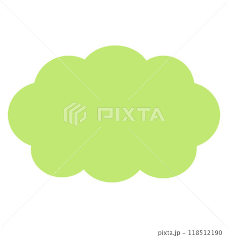 シンプルな緑色の雲形ふきだし 118512190