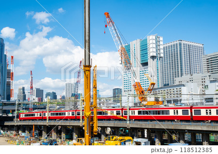 東京再開発 品川駅周辺の工事とクレーン 2024.09 c-1 東京再開発 品川駅周辺の工事とクレーン 2024.09 c-1 118512385
