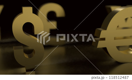 The Gold dollar symbol for  Business concept 3d rendering. 118512487