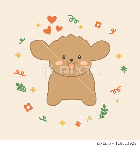 Vector illustration of a cute brown puppy. 118513928