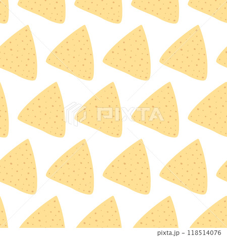 Tortilla chips Seamless pattern Nachos Day Wallpaper or Greeting abstract background texture idea 118514076