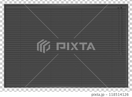 關閉黑色百葉窗的窗戶，黑色 118514126