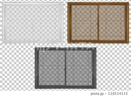 百葉窗打開的窗戶降低了 3 色套裝 118514133