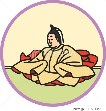 カラー円形シンプル百人一首　天智天皇 118514555