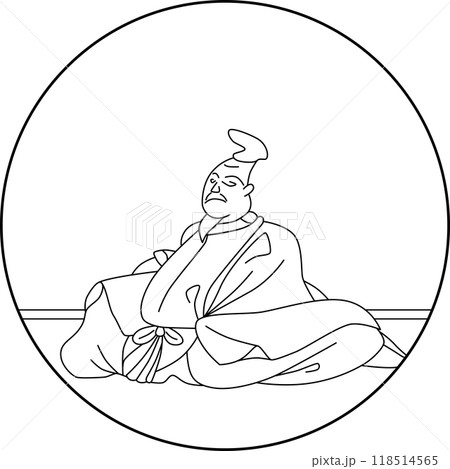 線画円形百人一首 柿本人麻呂 線画円形百人一首 柿本人麻呂 118514565