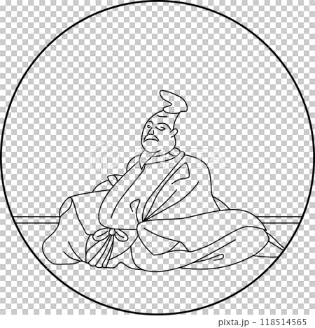 線画円形百人一首 柿本人麻呂 線画円形百人一首 柿本人麻呂 118514565