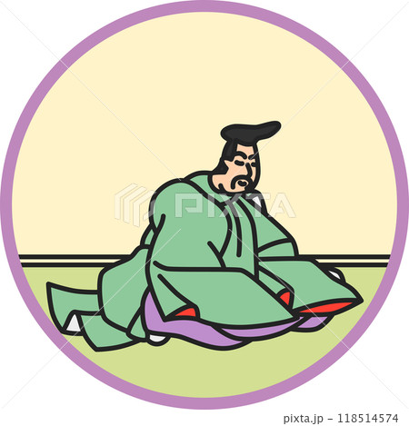 カラー円形シンプル百人一首 山部赤人 カラー円形シンプル百人一首 山部赤人 118514574
