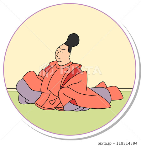 ステッカー円形百人一首　安倍仲麿 118514594