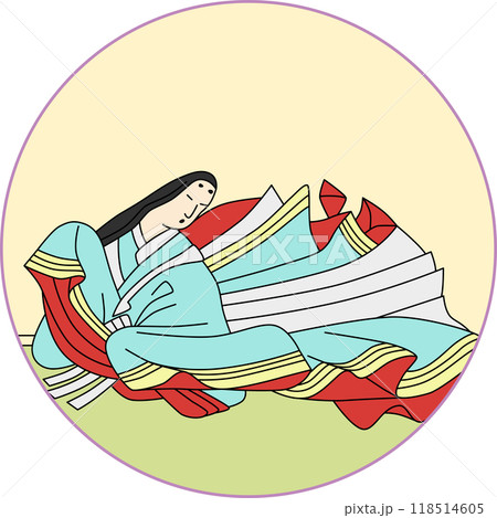 カラー円形百人一首　小野小町 118514605