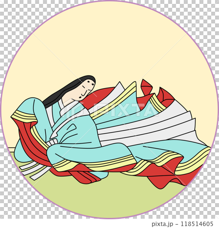 カラー円形百人一首　小野小町 118514605