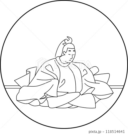 線画円形百人一首　光孝天皇 118514641