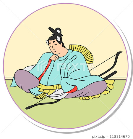 ステッカー円形百人一首 在原業平朝臣 ステッカー円形百人一首 在原業平朝臣 118514670